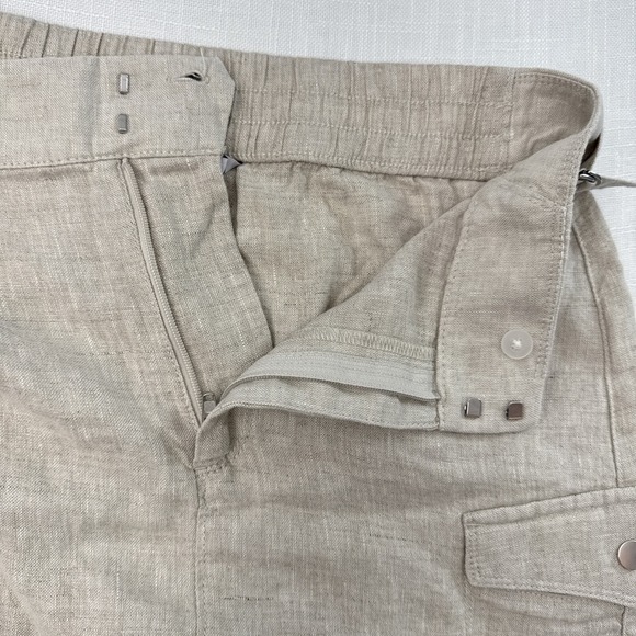 Athleta Women 4 Skirt Voyager Beige Linen Buckle Cargo Pocket Utility Athleisure - Picture 7 of 13
